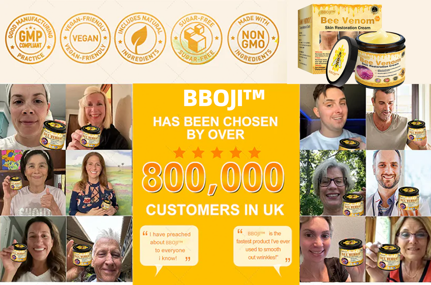 🔥 60% OFF Today Only 🔥 🐝 FDA-Approved BBOJI™ Bee Venom Pro Cream – Clinically Proven to Firm, Lift & Smooth Skin at Any Age 🐝