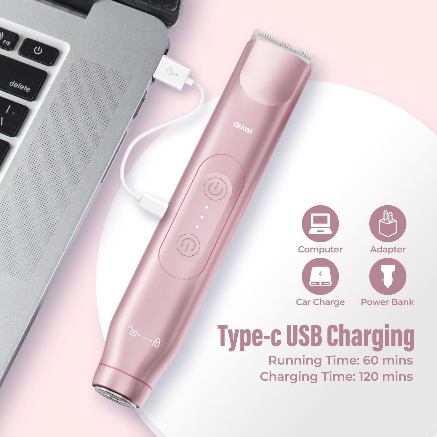 Last 3 Hours: 2nd Only $9.99!  QIAWI 2-in-1 Women’s Electric Shaver – Dual Head Precision Trimmer