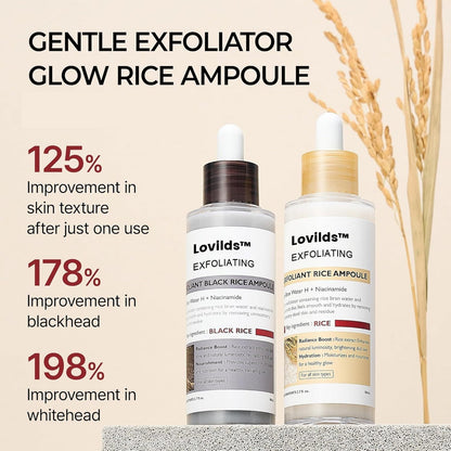 [Dr.Meloxin Official] Peel Shot Glow Rice Ampoule Duo - Serums for Brightening, Exfoliating, and Moisturizing - Suitable for All Skin Types