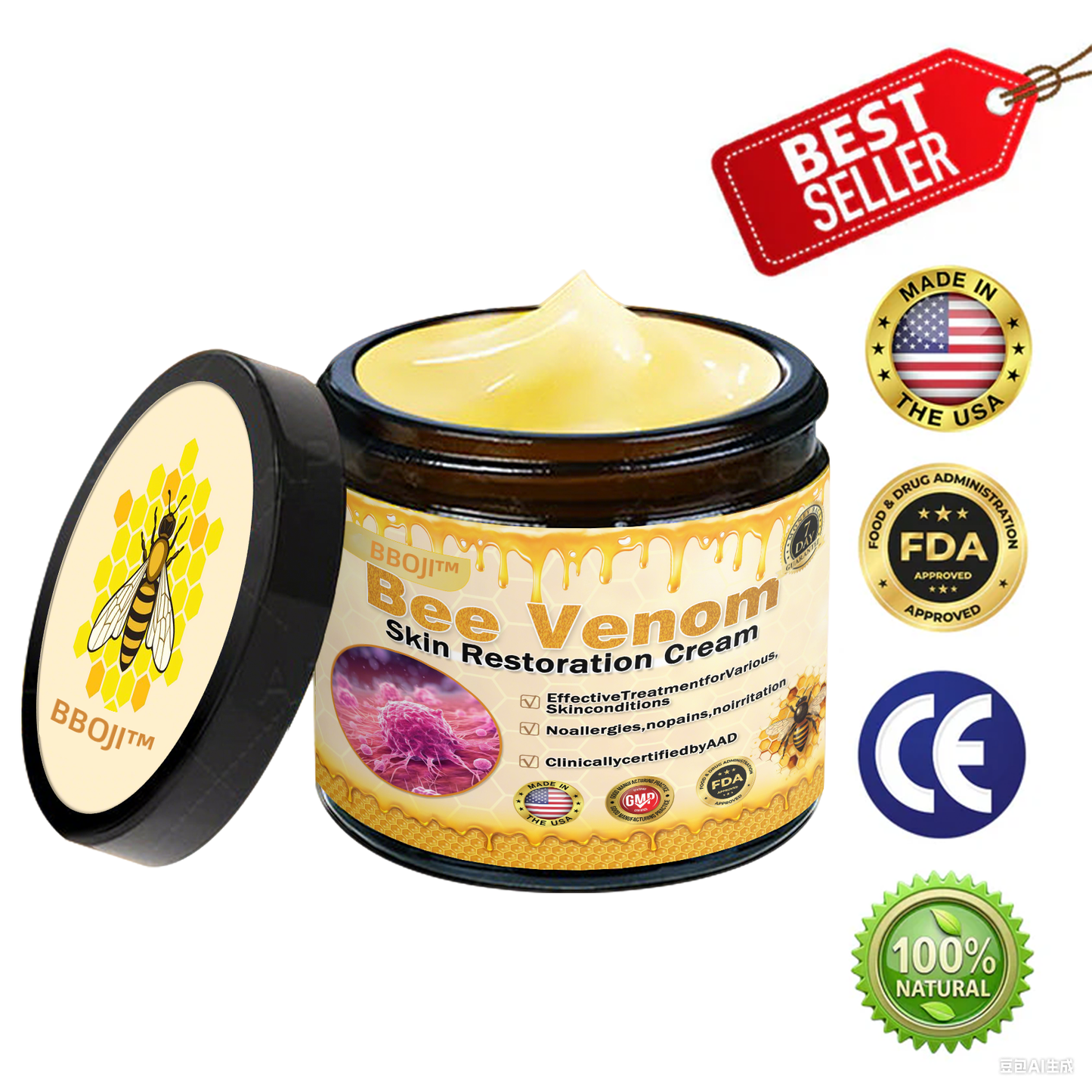 🔥 60% OFF Today Only 🔥 🐝 FDA-Approved BBOJI™ Bee Venom Pro Cream – Clinically Proven to Firm, Lift & Smooth Skin at Any Age 🐝